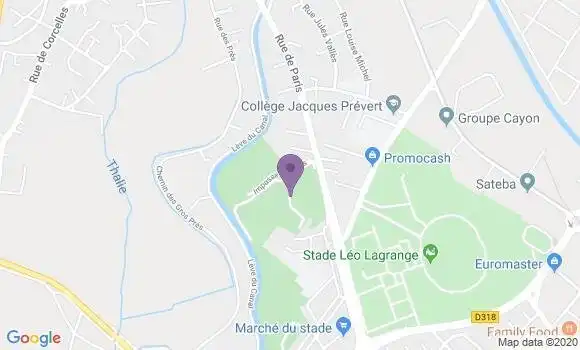 Localisation Chalon sur Saone Stade Bp - 71100