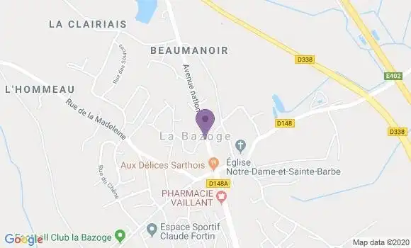Localisation La Bazoge Bp - 72650