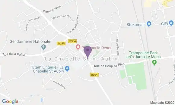 Localisation La Chapelle Saint Aubin Ap - 72650
