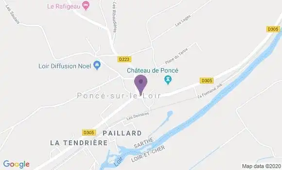 Localisation Ponce sur le Loir Ap - 72340