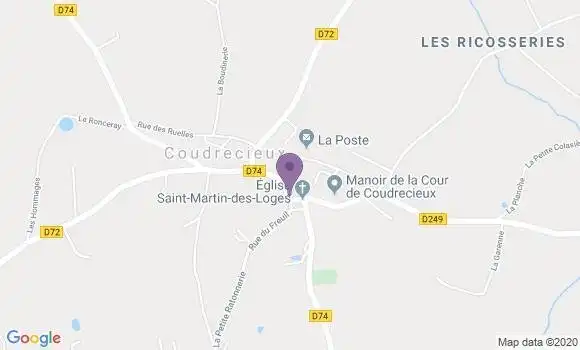 Localisation Coudrecieux Bp - 72440
