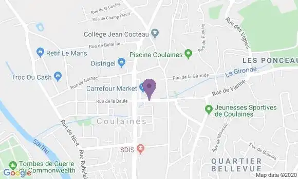 Localisation Coulaines - 72190