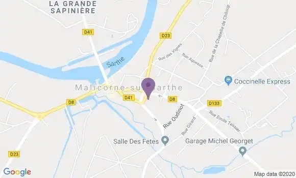 Localisation Malicorne sur Sarthe Bp - 72270