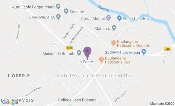 Localisation Sainte Jamme sur Sarthe - 72380