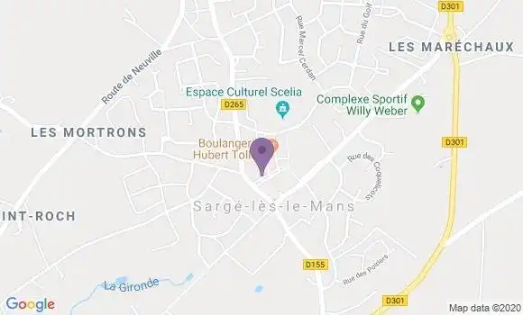 Localisation Sarge les le Mans Bp - 72190