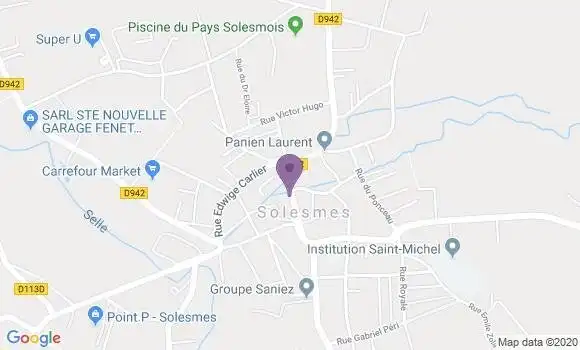 Localisation Solesmes Ap - 72300