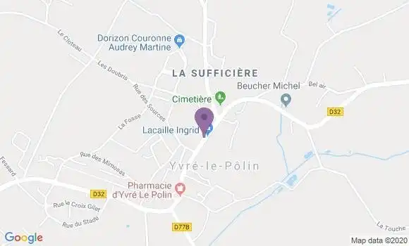 Localisation Yvre le Polin Bp - 72330