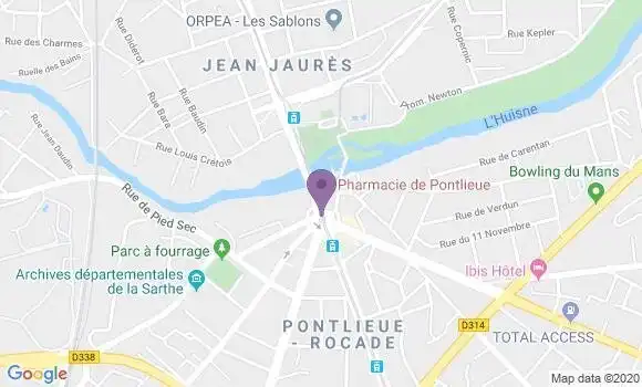 Localisation Le Mans Pontlieue - 72058