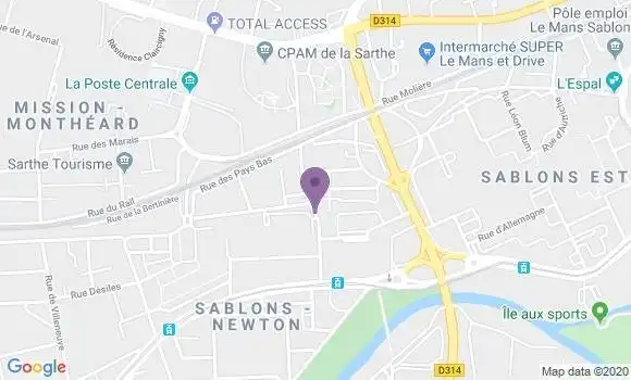 Localisation Le Mans Sablons - 72058