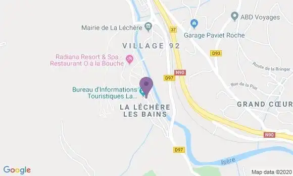 Localisation Station Thermale la Lechere Ap - 73260