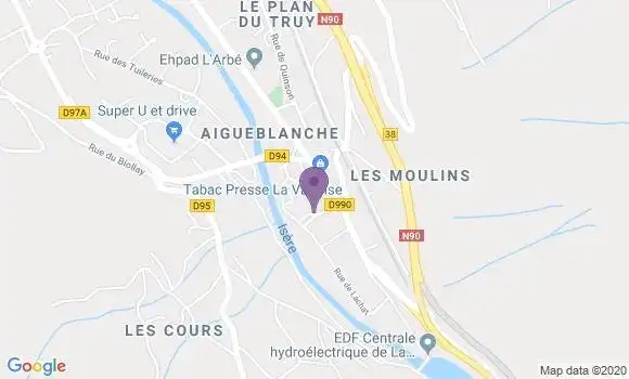 Localisation Aigueblanche - 73261