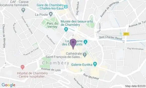 Localisation Chambéry Hôtel de Ville - 73000
