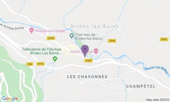 Localisation Brides les Bains Bp - 73570