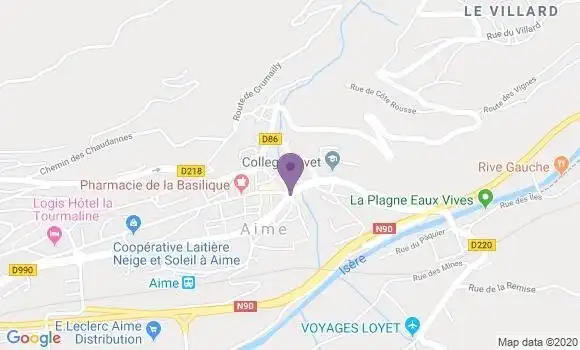 Localisation La Plagne - 73214