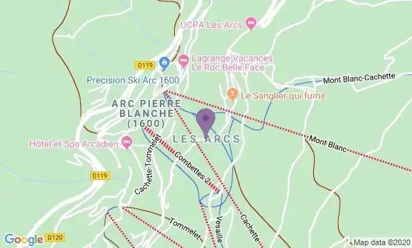 Localisation Les Arcs 1600 Ap - 73706