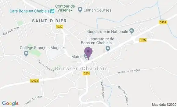 Localisation Bons En Chablais - 74890