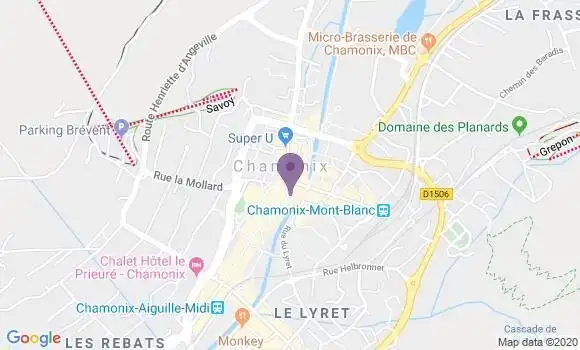 Localisation Chamonix Mont Blanc - 74400