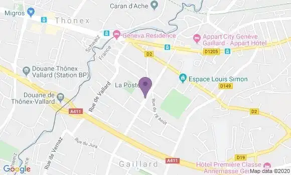 Localisation Gaillard - 74240
