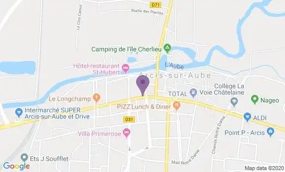 Localisation Arcis sur Aube - 10700