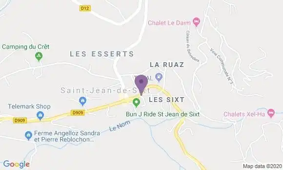 Localisation Saint Jean de Sixt Bp - 74450