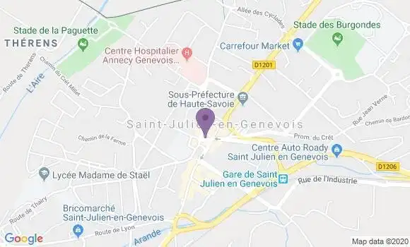 Localisation Saint Julien En Genevois - 74160