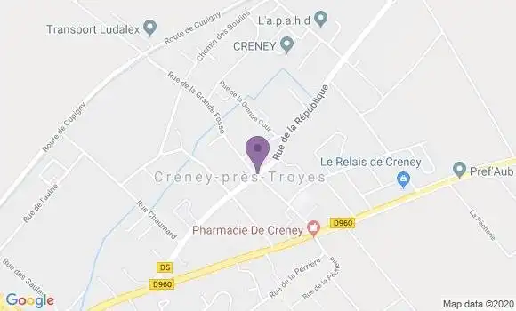 Localisation Creney Pres Troyes Ap - 10150