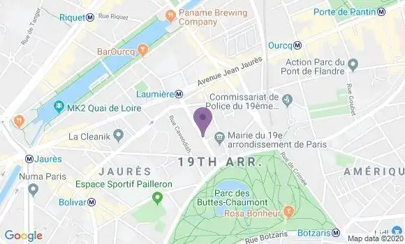 Localisation Paris Laumiere - 75019