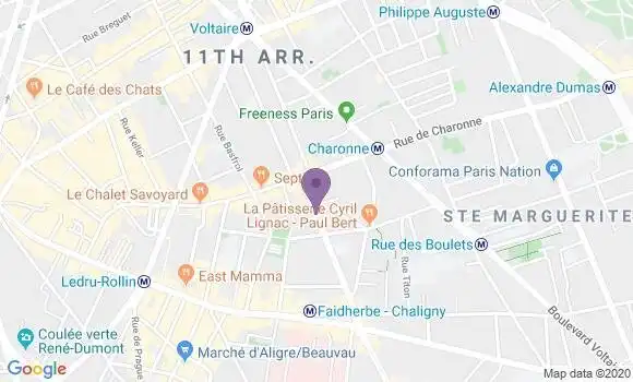 Localisation Paris Faidherbe - 75011