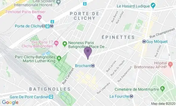 Localisation Paris Brochant - 75017