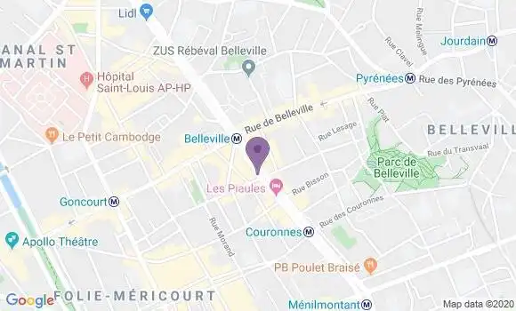 Localisation Paris Belleville - 75011