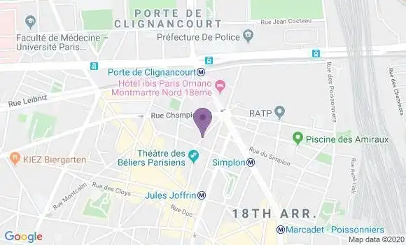 Localisation Paris Duhesme - 75018