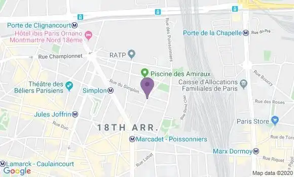 Localisation Paris Boinod - 75018