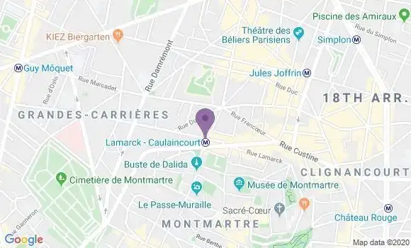 Localisation Paris Lamarck Bp - 75018