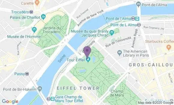 Localisation Paris Tour Eiffel Bp - 75007