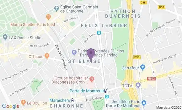 Localisation Paris Saint Blaise - 75020
