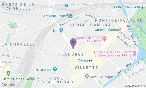 Localisation Paris Curial - 75019