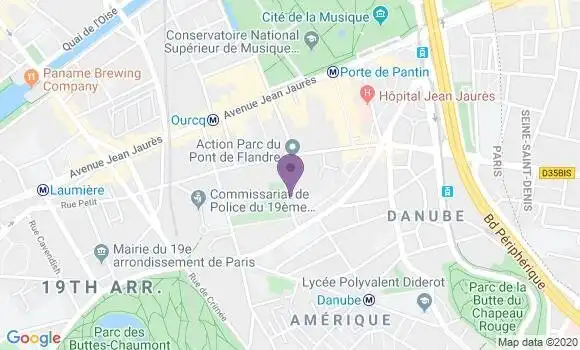 Localisation Paris Buttes Chaumont - 75019