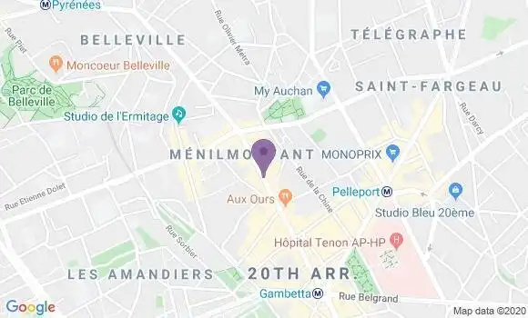 Localisation Paris Pyrenees - 75020