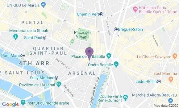 Localisation Paris Bastille - 75004