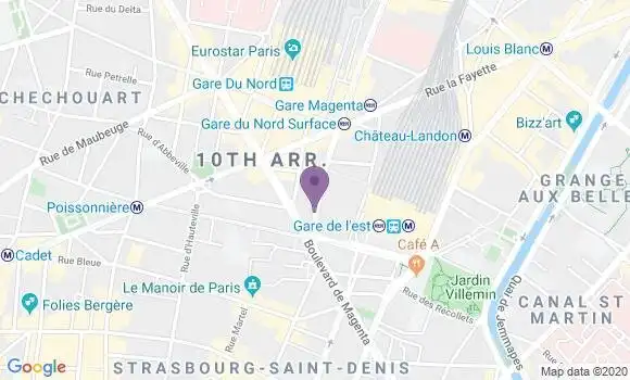 Localisation Paris Gare du Nord - 75010
