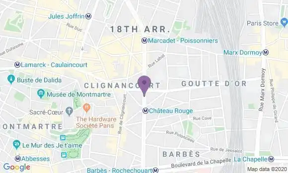 Localisation Paris Chateau Rouge - 75018