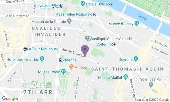 Localisation Paris Rodin - 75007