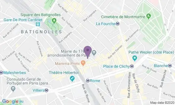 Localisation Paris Batignolles - 75017