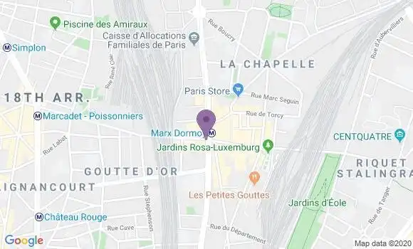 Localisation Paris Marx Dormoy - 75018