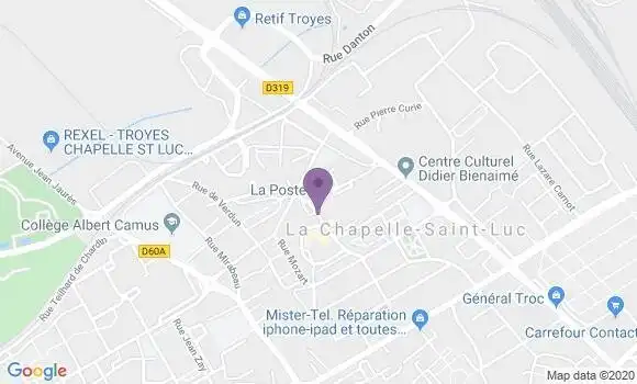 Localisation La Chapelle Saint Luc Centre - 10600
