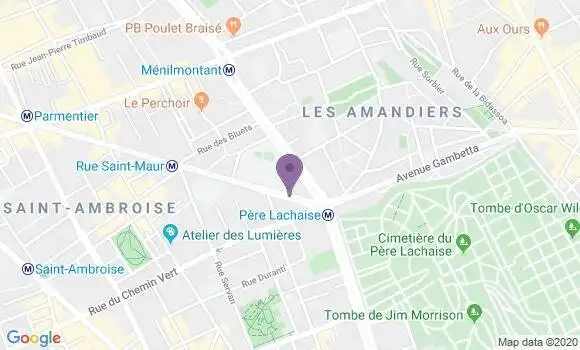Localisation Paris Pere Lachaise - 75011