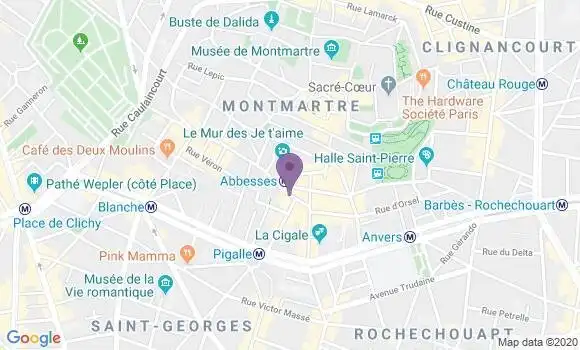 Localisation Paris Abbesses - 75018