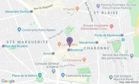 Localisation Paris Buzenval - 75020