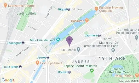Localisation Paris Jaures - 75019