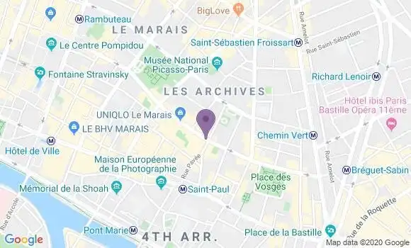 Localisation Paris le Marais - 75004